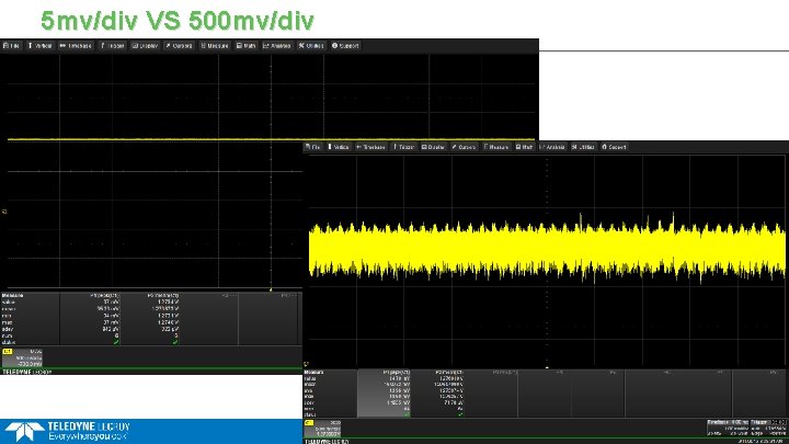 5 mv/div VS 500 mv/div 