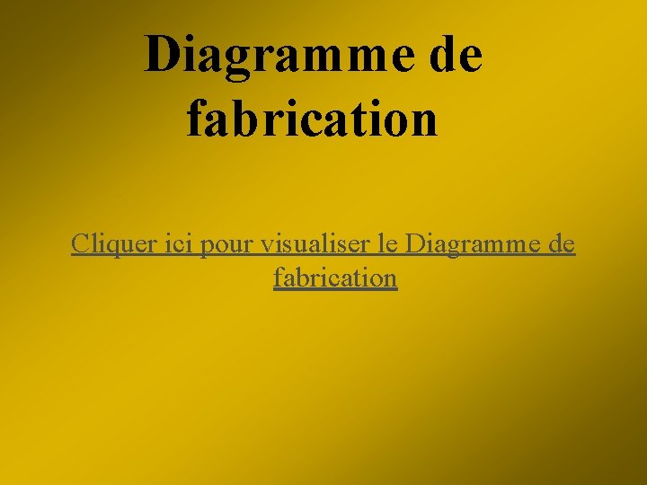 Diagramme de fabrication Cliquer ici pour visualiser le Diagramme de fabrication 