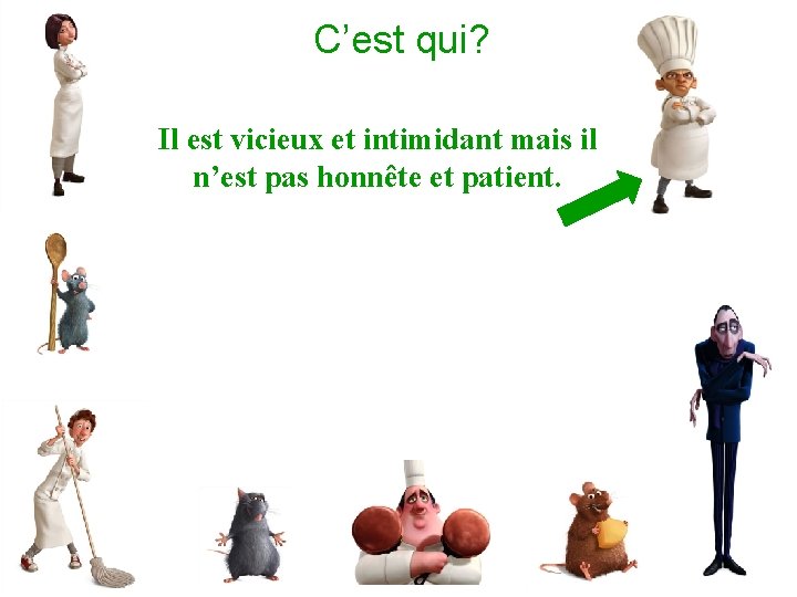 C’est qui? Il est vicieux et intimidant mais il n’est pas honnête et patient.