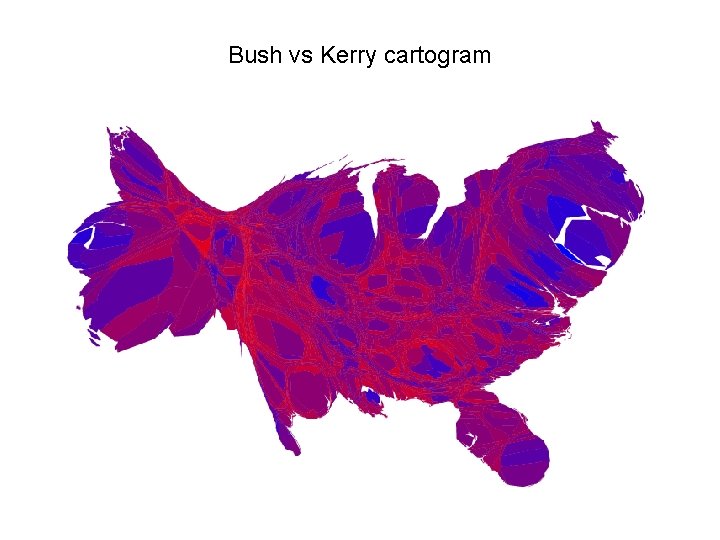 Bush vs Kerry cartogram 