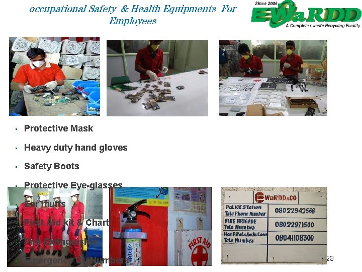 occupational Safety & Health Equipments For Employees ▪ Protective Mask ▪ Heavy duty hand