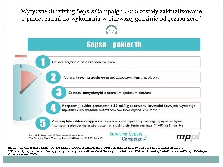 Wytyczne Surviving Sepsis Campaign 2016 zostały zaktualizowane o pakiet zadań do wykonania w pierwszej