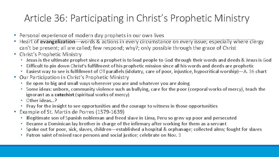 Article 36: Participating in Christ’s Prophetic Ministry • Personal experience of modern day prophets