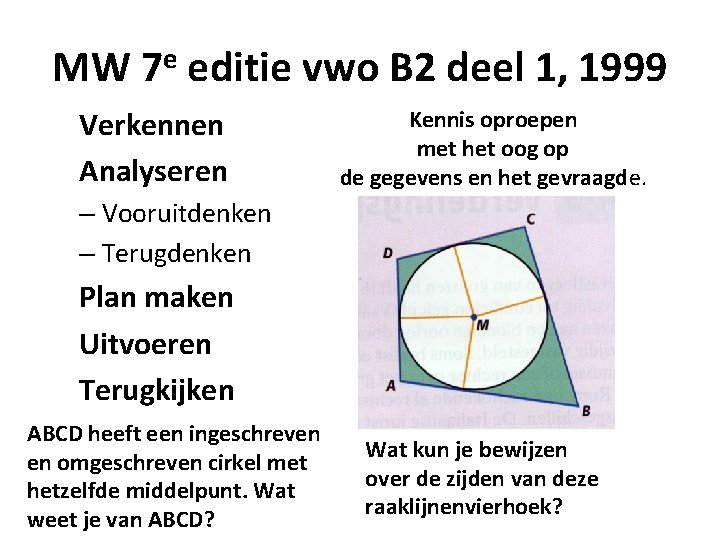 MW 7 e editie vwo B 2 deel 1, 1999 Verkennen Analyseren Kennis oproepen