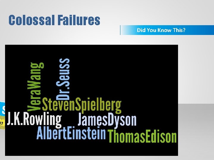 Colossal Failures S 82 U 83 84 85 C 86 87 C 89 90 Colossal Failures S 82 U 83 84 85 C 86 87 C 89 90