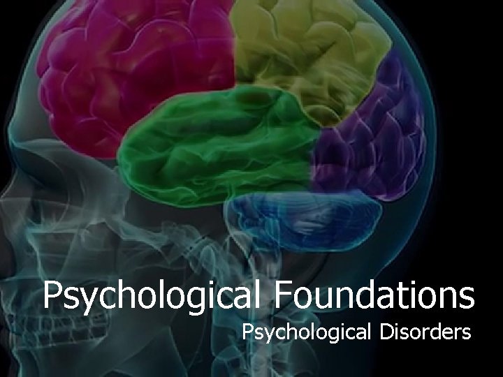 Psychological Foundations Psychological Disorders 