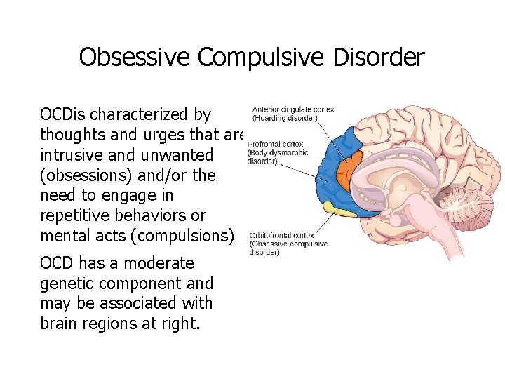 Obsessive Compulsive Disorder OCDis characterized by thoughts and urges that are intrusive and unwanted