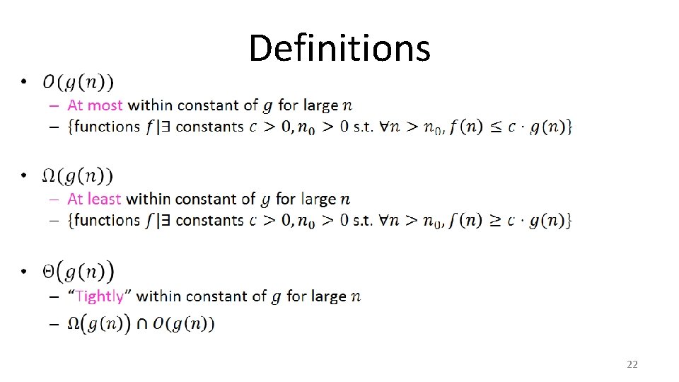 Definitions 22 