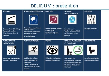 DELIRIUM : prévention 
