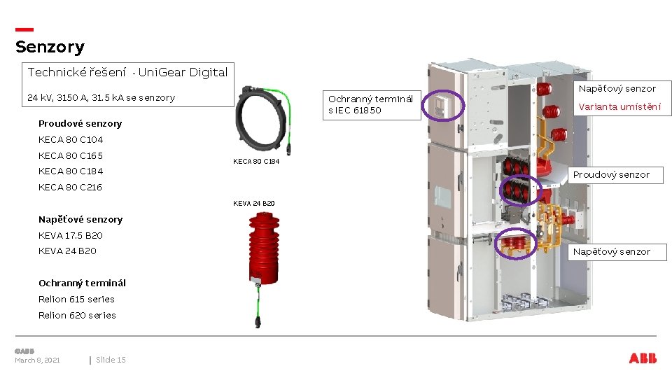 Senzory Technické řešení - Uni. Gear Digital 24 k. V, 3150 A, 31. 5