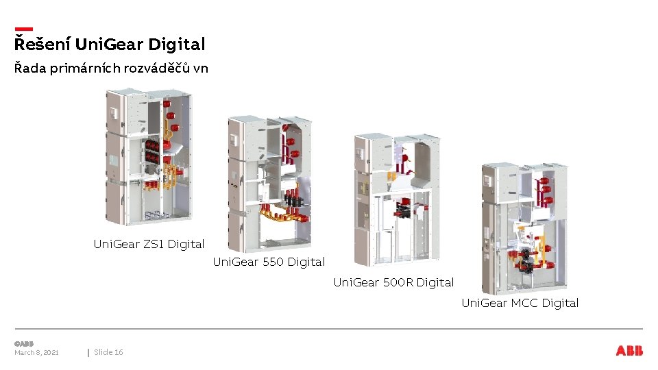 Řešení Uni. Gear Digital Řada primárních rozváděčů vn Uni. Gear ZS 1 Digital Uni.