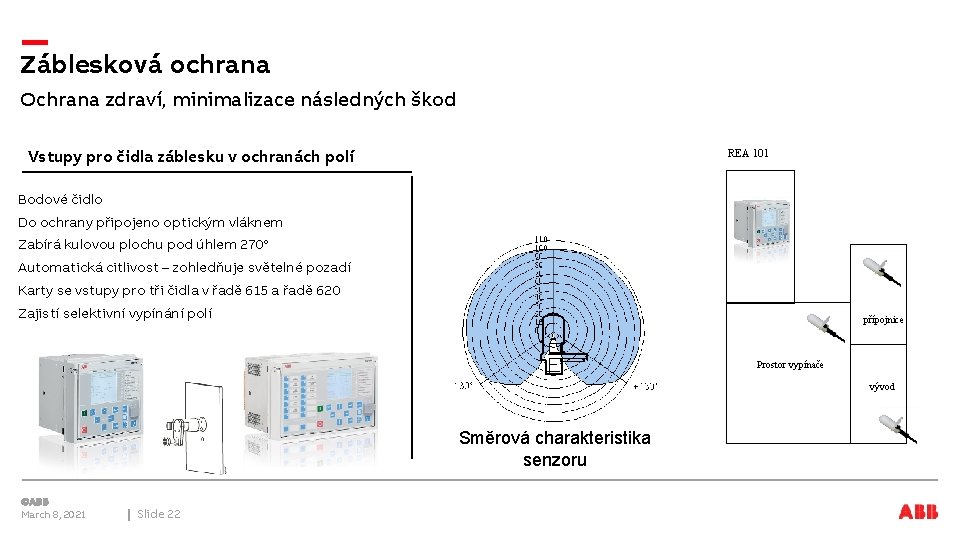 Záblesková ochrana Ochrana zdraví, minimalizace následných škod Vstupy pro čidla záblesku v ochranách polí