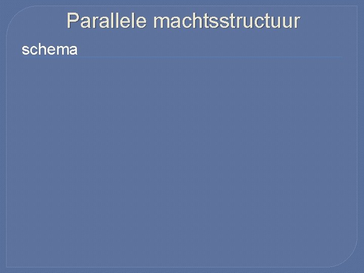 Parallele machtsstructuur schema 