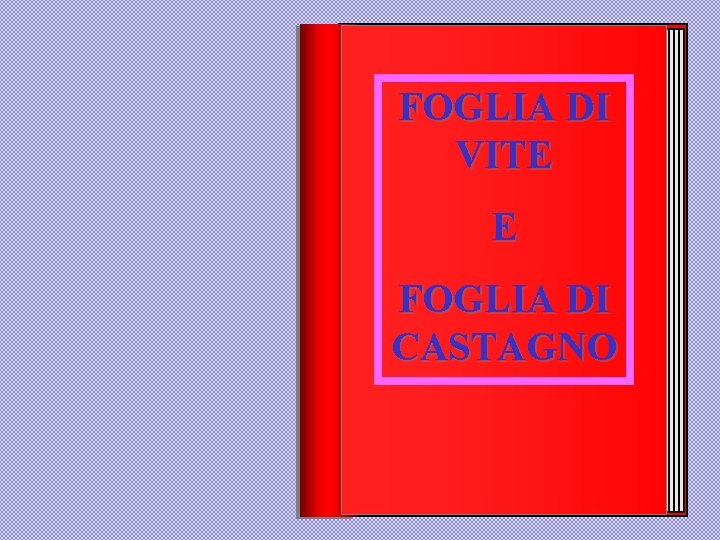 FOGLIA DI VITE E FOGLIA DI CASTAGNO 