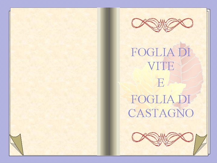 FOGLIA DI VITE E FOGLIA DI CASTAGNO 