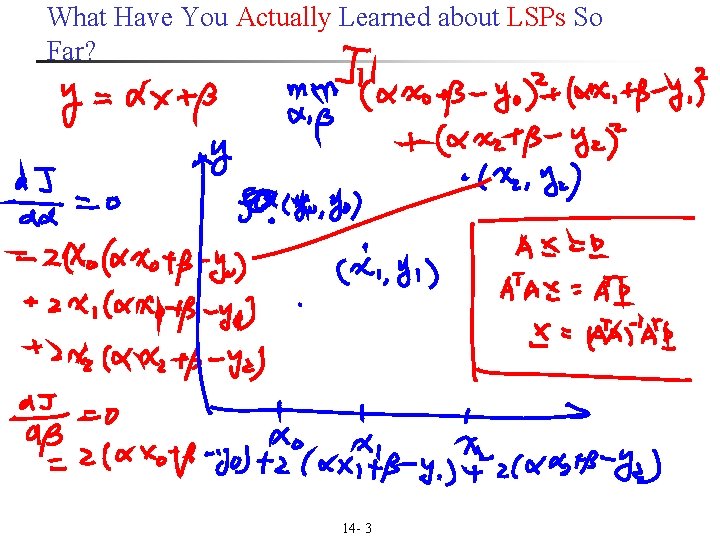 What Have You Actually Learned about LSPs So Far? 14 - 3 