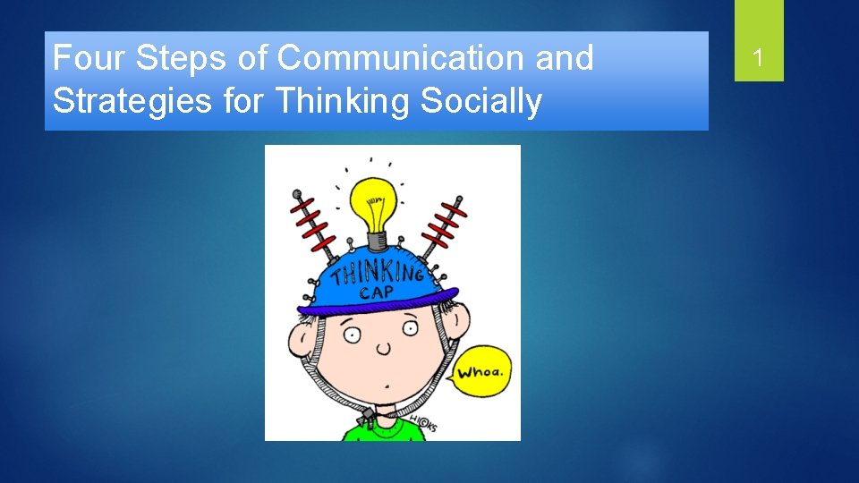 Four Steps of Communication and Strategies for Thinking Socially 1 