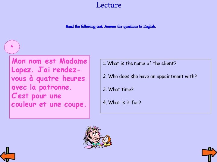 Lecture Read the following text. Answer the questions in English. 4 Mon nom est Lecture Read the following text. Answer the questions in English. 4 Mon nom est