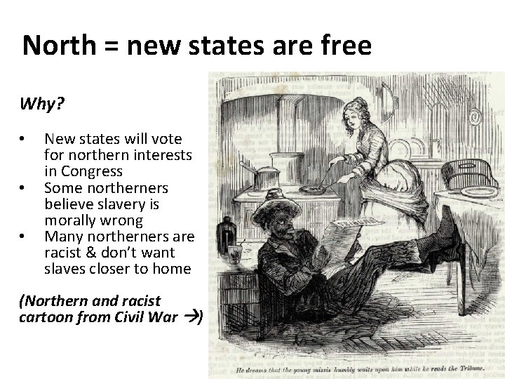 North = new states are free Why? • • • New states will vote