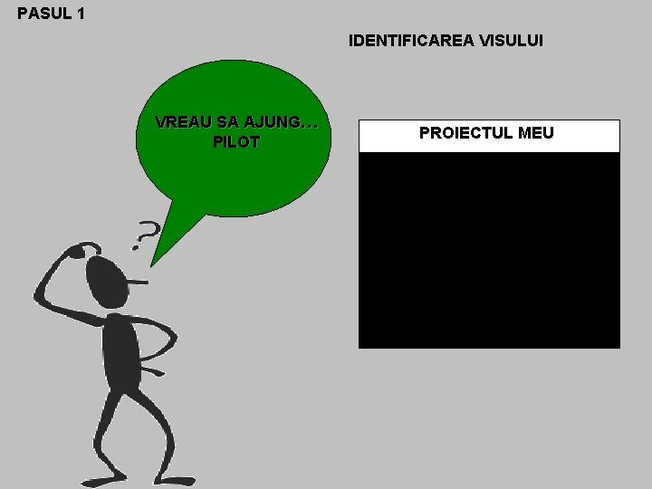 PASUL 1 IDENTIFICAREA VISULUI VREAU SA AJUNG… PILOT PROIECTUL MEU 