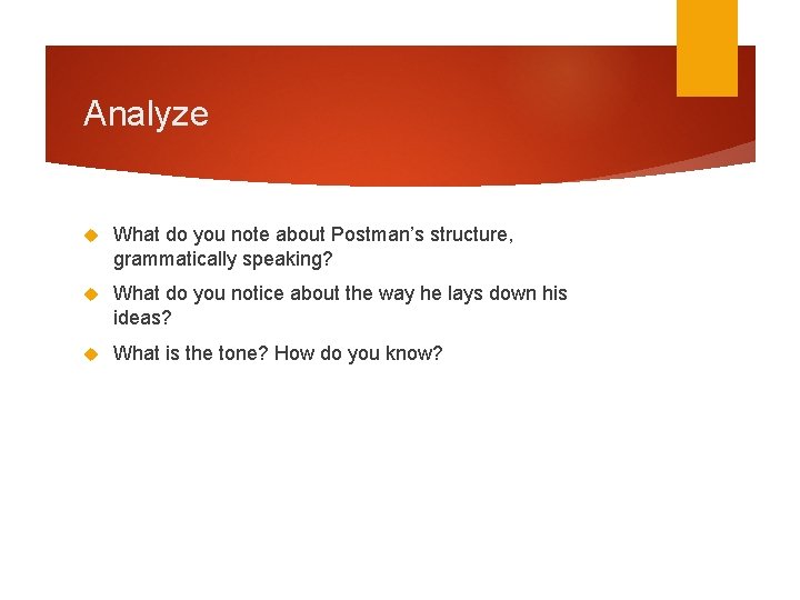 Analyze What do you note about Postman’s structure, grammatically speaking? What do you notice Analyze What do you note about Postman’s structure, grammatically speaking? What do you notice