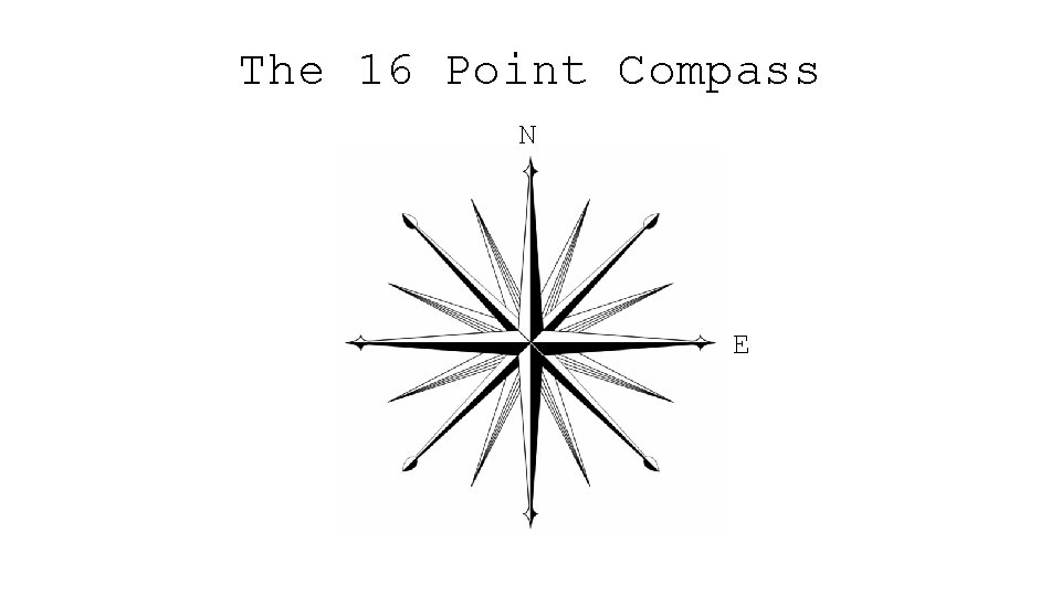 The 16 Point Compass N E 