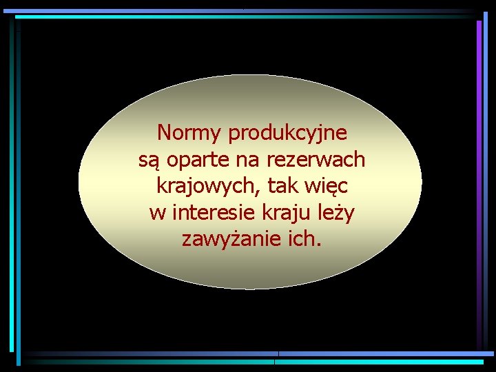 Normy produkcyjne Production są oparte na are rezerwach quotas based ontak więc krajowych, w