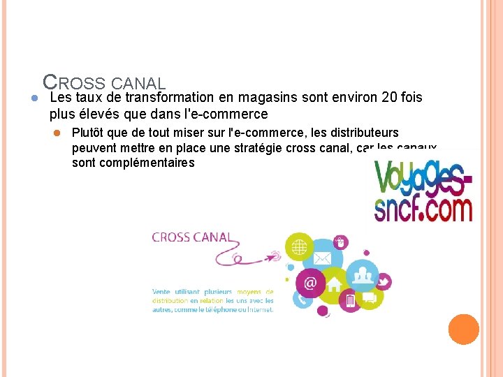 l CROSS CANAL Les taux de transformation en magasins sont environ 20 fois plus