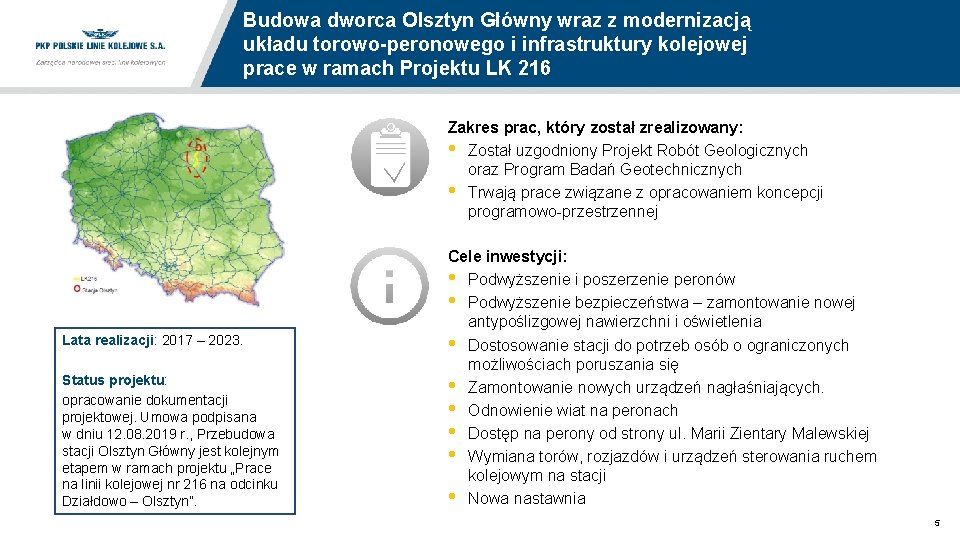 Budowa dworca Olsztyn Główny wraz z modernizacją układu torowo-peronowego i infrastruktury kolejowej prace w