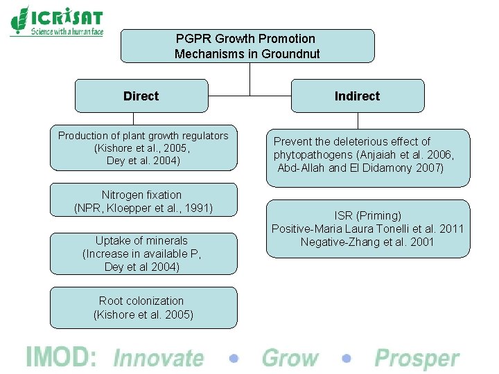 PGPR Growth Promotion Mechanisms in Groundnut Direct Production of plant growth regulators (Kishore et