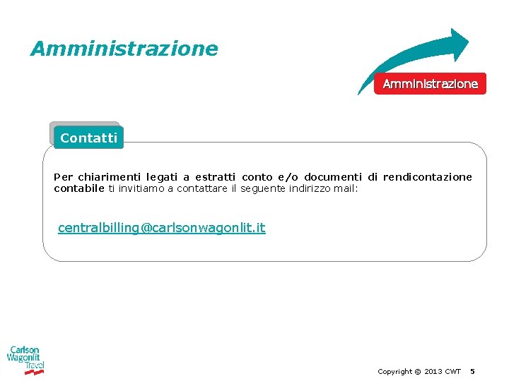Amministrazione Contatti Per chiarimenti legati a estratti conto e/o documenti di rendicontazione contabile ti Amministrazione Contatti Per chiarimenti legati a estratti conto e/o documenti di rendicontazione contabile ti