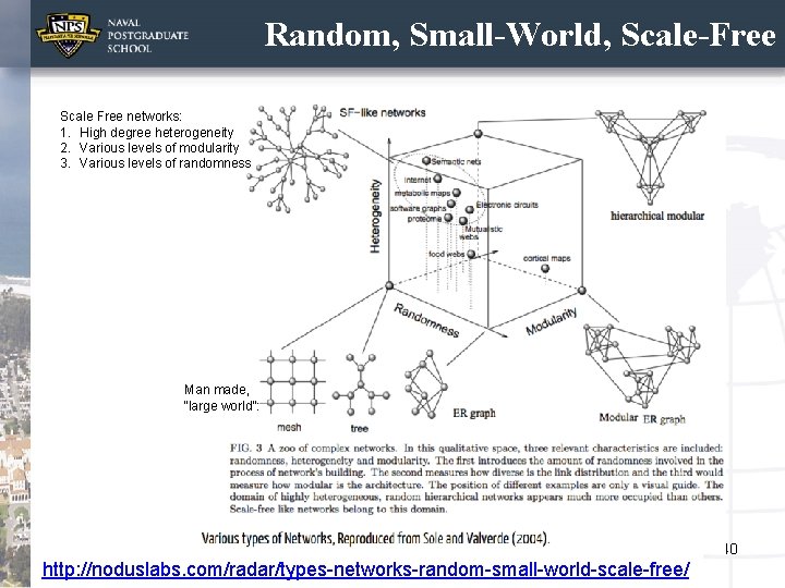 Random, Small-World, Scale-Free Scale Free networks: 1. High degree heterogeneity 2. Various levels of