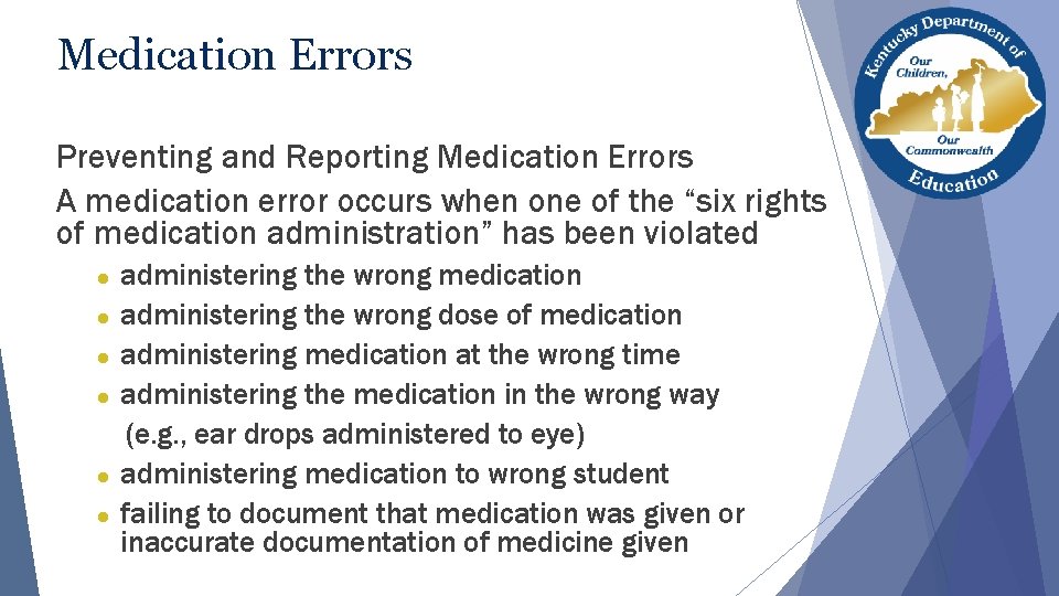 Medication Errors Preventing and Reporting Medication Errors A medication error occurs when one of Medication Errors Preventing and Reporting Medication Errors A medication error occurs when one of
