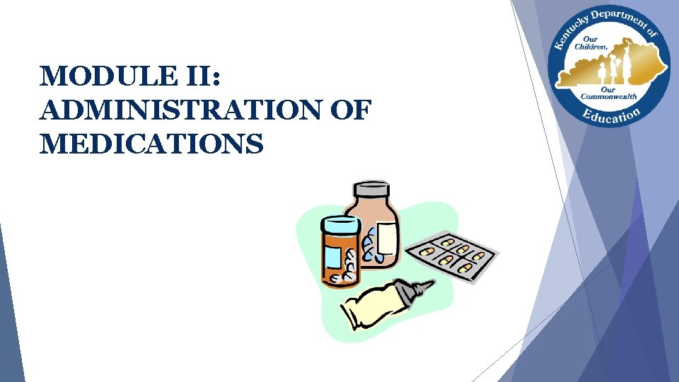 MODULE II: ADMINISTRATION OF MEDICATIONS MODULE II: ADMINISTRATION OF MEDICATIONS