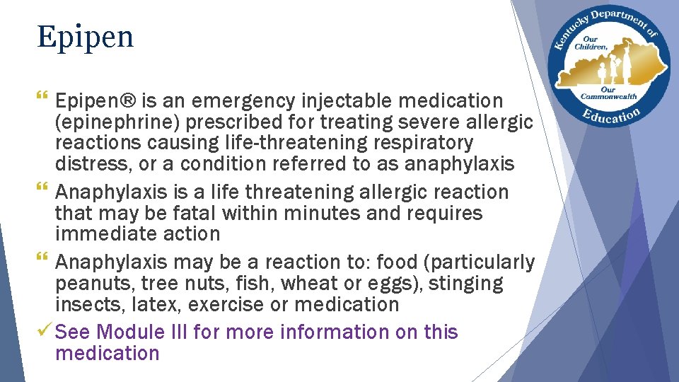Epipen } Epipen® is an emergency injectable medication (epinephrine) prescribed for treating severe allergic Epipen } Epipen® is an emergency injectable medication (epinephrine) prescribed for treating severe allergic