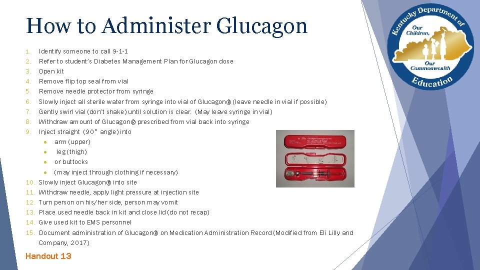 How to Administer Glucagon 1. 2. 3. 4. 5. 6. 7. 8. 9. 10. How to Administer Glucagon 1. 2. 3. 4. 5. 6. 7. 8. 9. 10.