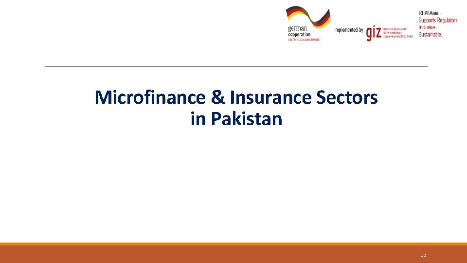 Microfinance & Insurance Sectors in Pakistan 12 