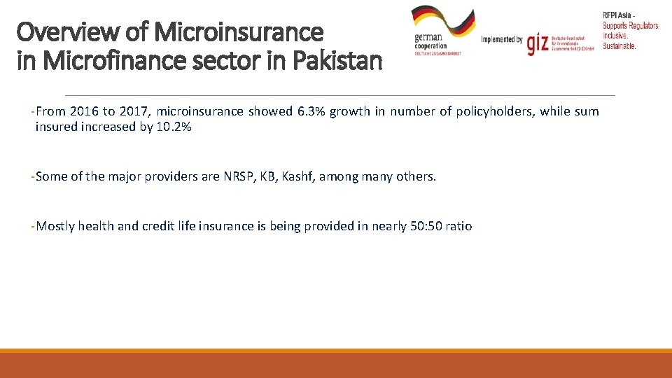 Overview of Microinsurance in Microfinance sector in Pakistan - From 2016 to 2017, microinsurance
