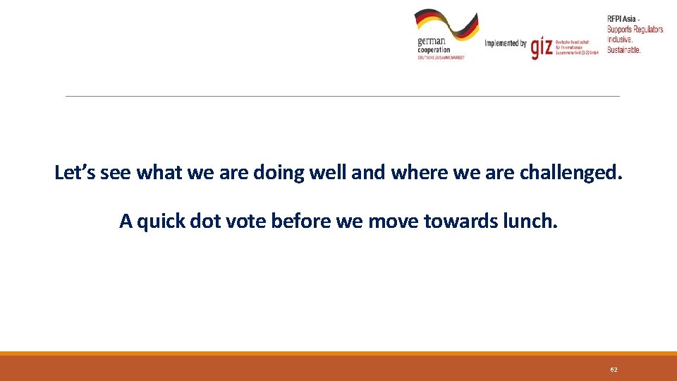 Let’s see what we are doing well and where we are challenged. A quick
