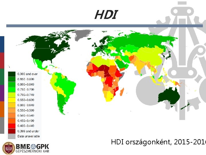 HDI országonként, 2015 -2016 