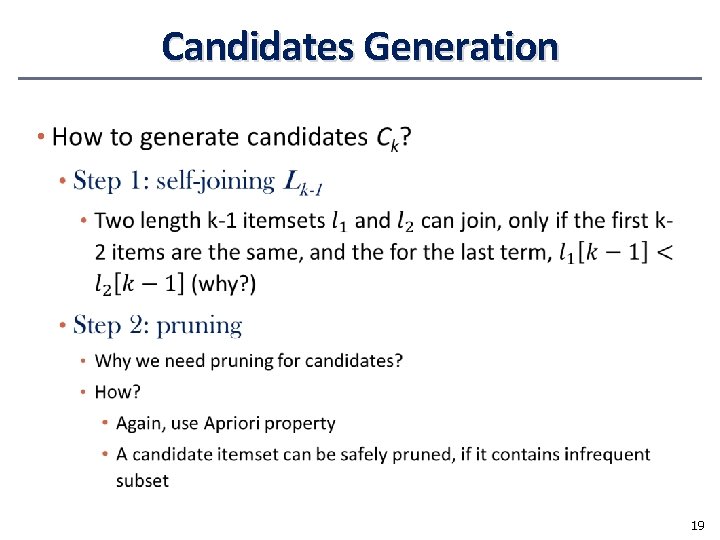 Candidates Generation • 19 