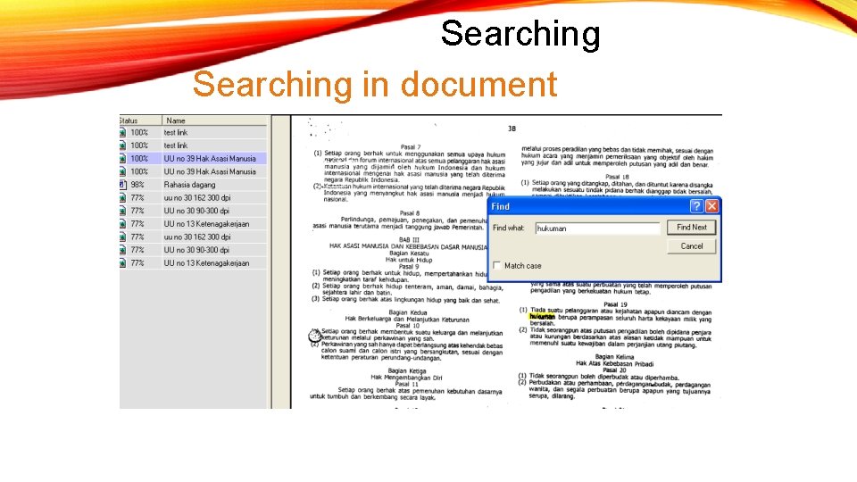 Searching in document 