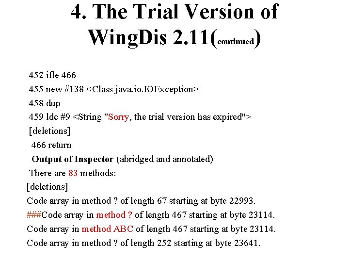 4. The Trial Version of Wing. Dis 2. 11(continued) 452 ifle 466 455 new