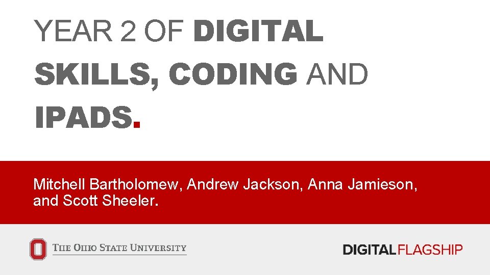 YEAR 2 OF DIGITAL SKILLS, CODING AND IPADS. Mitchell Bartholomew, Andrew Jackson, Anna Jamieson,