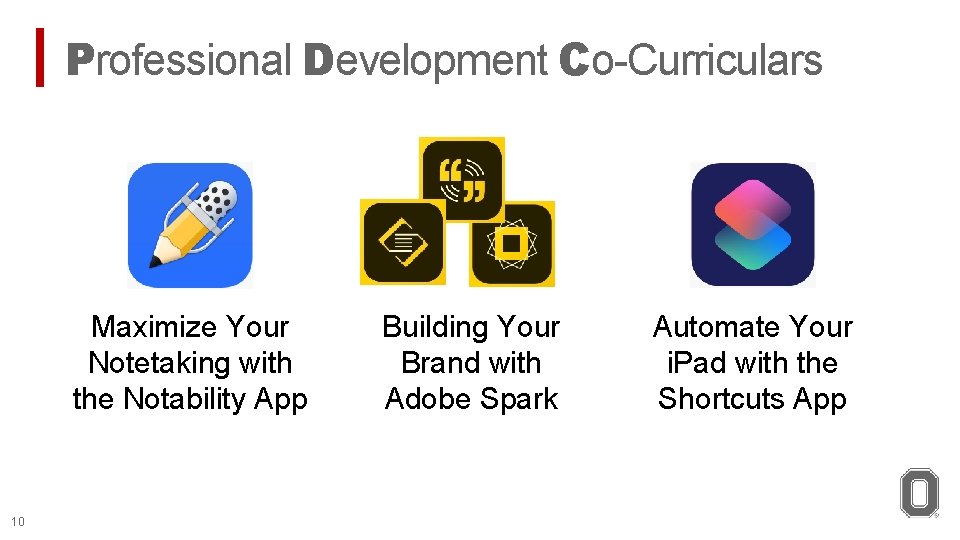 Professional Development Co-Curriculars Maximize Your Notetaking with the Notability App 10 Building Your Brand