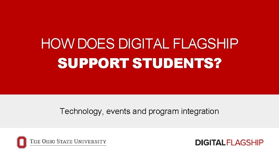 HOW DOES DIGITAL FLAGSHIP SUPPORT STUDENTS? Technology, events and program integration 