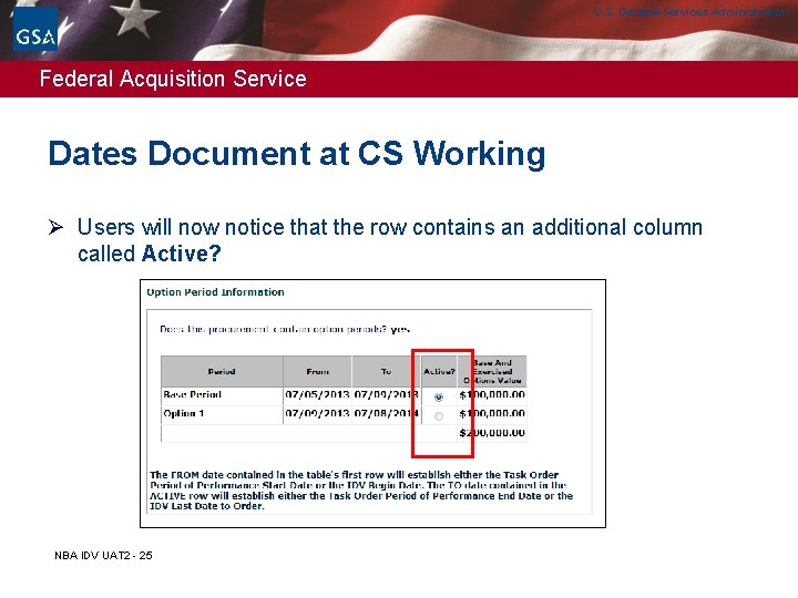 U. S. General Services Administration Federal Acquisition Service Dates Document at CS Working Ø U. S. General Services Administration Federal Acquisition Service Dates Document at CS Working Ø