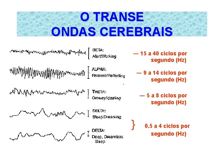 O TRANSE ONDAS CEREBRAIS. ― 15 a 40 ciclos por segundo (Hz) ― 9