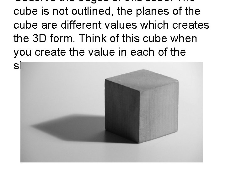 Observe the edges of this cube. The cube is not outlined, the planes of