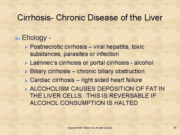 Cirrhosis- Chronic Disease of the Liver Etiology Ø Ø Ø Postnecrotic cirrhosis – viral